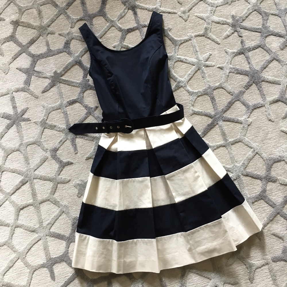 Banana republic navy and white dress
